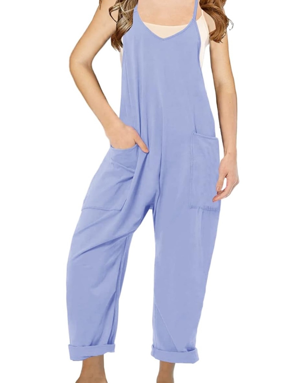 Sleeveless Casual Jumpsuit with Pockets